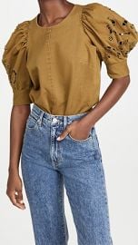 Sea Rue Embroidered Denim Short Sleeve Top at Shopbop