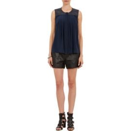 Sea Sleeveless Top with Leather Panels at Barneys