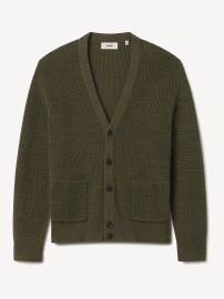 Seafarer Cotton Rib Cardigan in Dark Tanker at Buck Mason