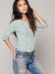 Seafoam Truly Madly Deeply Lace top at Free People