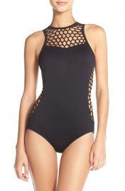 Seafolly  Mesh About  High Neck One-Piece Swimsuit at Nordstrom