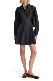 Seamed Long Sleeve Airy Denim Shirtdress at Nordstrom