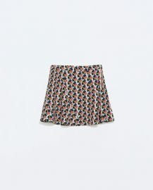 Seamed Printed Mini Skirt at Zara