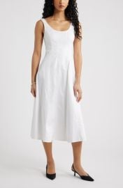 Seamed Strech Cotton Poplin Midi Dress at Nordstrom