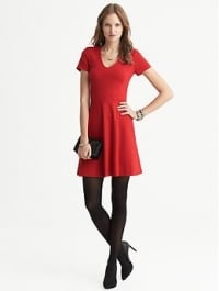 Seamed flare dress at Banana Republic