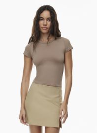 Seamless at Aritzia Sinch Smooth Willow T Shirt in Deep Taupe at Aritzia