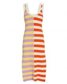 Seashore Stripe Blocked Knit Dress by Staud  at Intermix