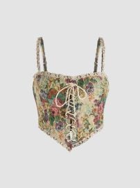 Secret Garden Corset Crop Tank Top - Cider at Cider