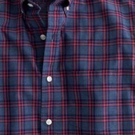 Secret Wash shirt in heather navy check in blue at J. Crew