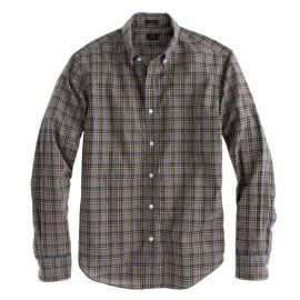 Secret wash shirt in heather navy check at J. Crew