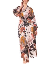 Sedona Printed Silk Long Robe at Neiman Marcus