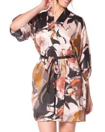 Sedona Printed Silk Short Robe at Neiman Marcus