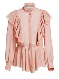 See by Chlo   - Georgette Ruffle Peplum Blouse at Saks Fifth Avenue