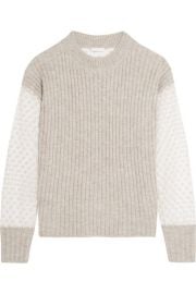 See by Chlo     Knitted and embroidered tulle sweater at Net A Porter