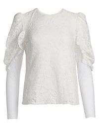 See by Chlo   - Lace Sheer Sleeve Blouse at Saks Fifth Avenue