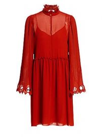 See by Chlo   - Ruffled Collar Bell Sleeve Georgette Shirtdress at Saks Fifth Avenue