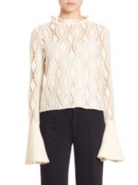 See by Chlo  - Laser-Cut Cotton Blend Bell Top at Saks Fifth Avenue