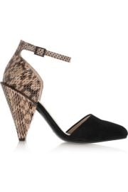 See by Chlo  Suede and snake-effect leather pumps at Net A Porter