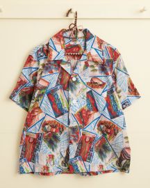 Seersucker Postcard Short Sleeve Shirt BODE at Bode