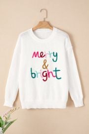 Selah Merry amp Bright Round Neck Casual Sweater Janecom at Jane