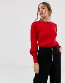 Selected balloon sleeve knitted sweater at asos com at Asos