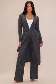 Selena Cardigan Sweater Set - Charcoal Fashion Nova at Fashion Nova