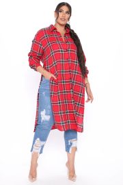 Self Love Maxi Plaid Top - RedCombo   Shirts  Blouses at Fashion Nova