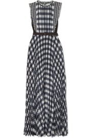 Self-Portrait - Belted jersey-paneled ruffled gingham georgette maxi dress at Net A Porter