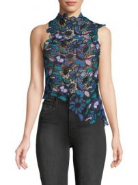 Self Portrait - Floral Cropped Top at Saks Off 5th