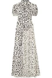 Self-Portrait - Open-back ruched leopard-print jersey maxi dress at Net A Porter