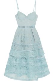 Self-Portrait   Tiered paneled guipure lace dress at Net A Porter