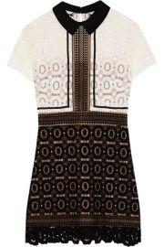 Self-Portrait  Felicia two-tone guipure lace mini dress at Net A Porter