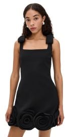 Self Portrait 3D Crepe Flower Mini Dress Black 0 at Shopbop