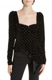 Self-Portrait Asymmetrical Velvet Diamante Top   Nordstrom at Nordstrom