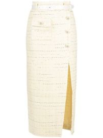 Self-Portrait Belted Boucl Midi Skirt - at Farfetch