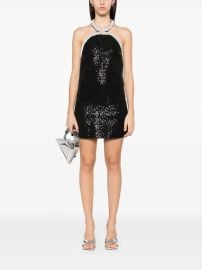 Self-Portrait Boucl pearl-trim Mini Dress Black at Farfetch