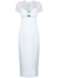 Self Portrait Bow detail diamante midi dress at Farfetch