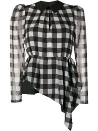 Self-Portrait Checked Print Blouse - Farfetch at Farfetch