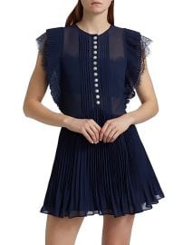 Self Portrait Chiffon Ruffle A Line Minidress at Saks Fifth Avenue
