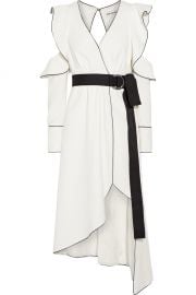 WornOnTV: Catt’s white cold-shoulder wrap dress on E! News Daily Pop ...