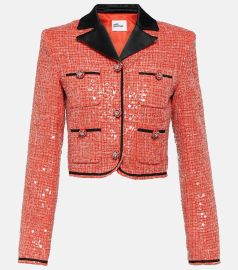 Self Portrait Cropped Sequined Boucl Jacket and Miniskirt at Mytheresa