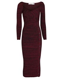 Self-Portrait Crossover Rib Knit Midi Dress at Intermix