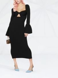 Self Portrait Cutout Ribbed Knit Midi Dress at Farfetch