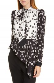 Self-Portrait Daisy Print Asymmetrical Top   Nordstrom at Nordstrom