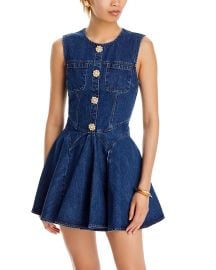 Self Portrait Denim Skater Mini Dress at Bloomingdales