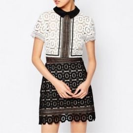 Self-Portrait Dresses Selfportrait Felicia Lace Schoolgirl Mini Dress Size Poshmark at Poshmark