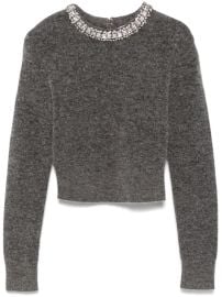 Self-Portrait Embellished Sweater Grey at Farfetch