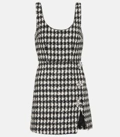 Self Portrait Embellished houndstooth boucl knit mini dress at Mytheresa