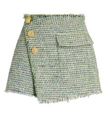 Self-Portrait Frayed Boucl-Tweed Skort at Intermix