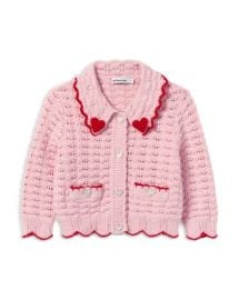Self-Portrait Girls Textured Heart Cardigan - Little Kid Big Kid Bloomingdales at Bloomingdales